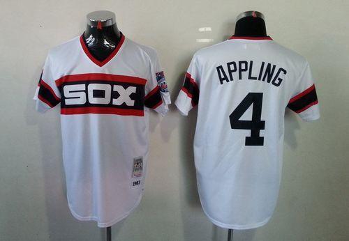 Mitchell And Ness 1983 White Sox #4 Luke Appling White Throwback Stitched MLB Jersey - Click Image to Close
